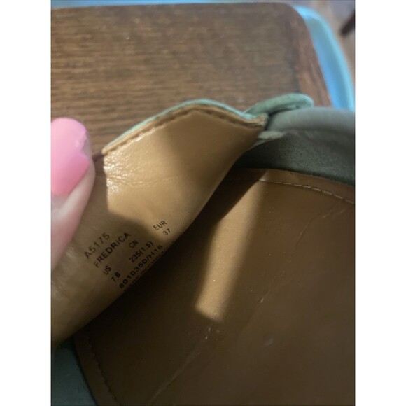 Coach Shoes Womens 7 B Aqua Leather Loafers Frederica Driver Flats Moccasin - Picture 8 of 8